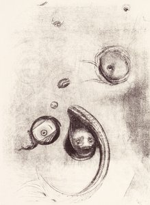 Et quelques yeux sans têtes flottant comme des mollusques de La Tentation de Saint-Antoine (Planche XIII) 1896 - Odilon Redon